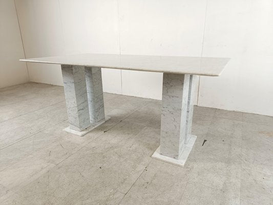 White Marble Dining Table, 1970s-IRH-1779766