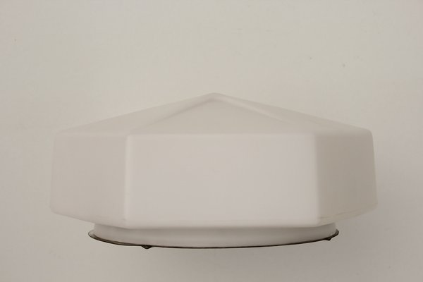 White Mat Geometric Opal Glass Wall Lamp from RZB Bamberg, 1960s-DUM-1803135