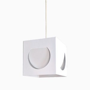 White Metal Pendant Lamp by Shogo Suzuki for Orno, Finland, 1960s-NV-1805151