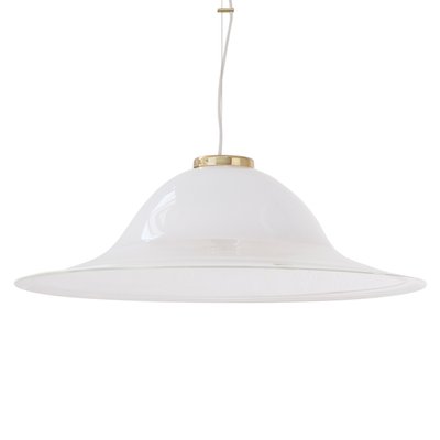 White Murano Glass Ceiling Lamp with Hot Applications-MPO-1325999