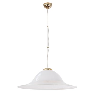 White Murano Glass Ceiling Lamp with Hot Applications-MPO-1325999