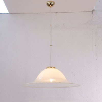 White Murano Glass Ceiling Lamp with Hot Applications-MPO-1325999