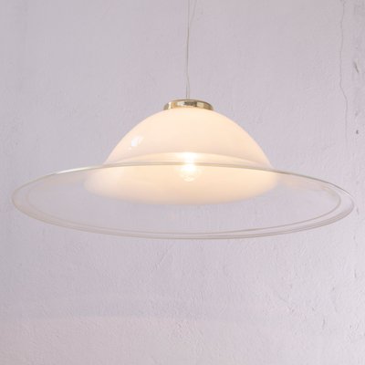 White Murano Glass Ceiling Lamp with Hot Applications-MPO-1325999