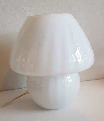 White Mushroom Table Lamp from Glashütte Limburg, 1970s-QDP-579672