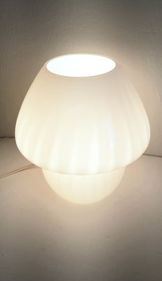 White Mushroom Table Lamp from Glashütte Limburg, 1970s-QDP-579672