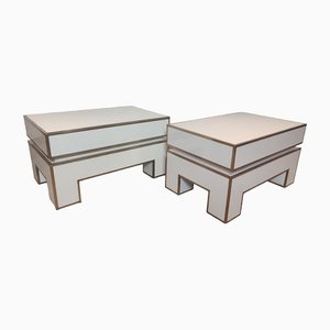 White Nightstands by Alain Delon for Maison Jansen, 1975, Set of 2-WBX-1423054