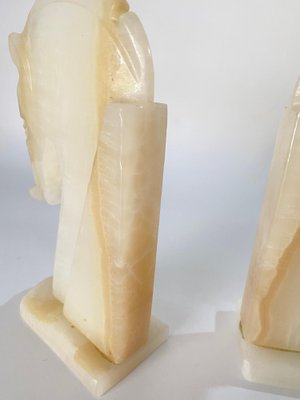 White Onyx Bookends, France, 1970s, Set of 2-UR-1446558