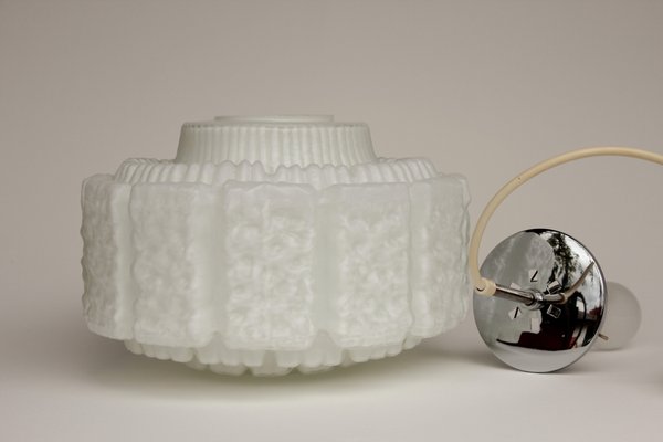 White Opal Glass Pendant Light in the Shape of a Flower from Limburg, 1970s-DUM-2027065