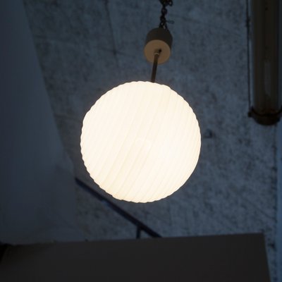 White Opaline Glass Ceiling Lamp, 1930s-JC-554658