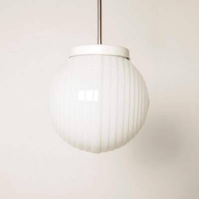 White Opaline Glass Ceiling Lamp, 1930s-JC-554658