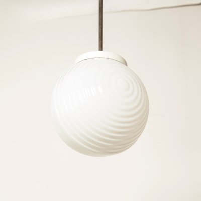 White Opaline Glass Ceiling Lamp, 1930s-JC-554658