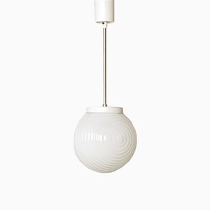 White Opaline Glass Ceiling Lamp, 1930s-JC-554658