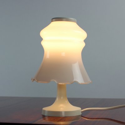 White Opaline Glass Table Light from Opp Jihlava, Czechoslovakia, 1960s-UL-1263554