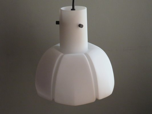 White Opaline Hanging Lamp from Glashütte Limburg, Germany, 1960s-UKG-1209463