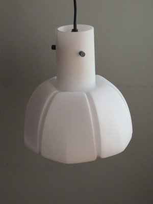 White Opaline Hanging Lamp from Glashütte Limburg, Germany, 1960s-UKG-1209463