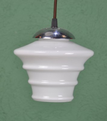 White Opaline Lamp with Lines, 1950s-ROJ-1447853