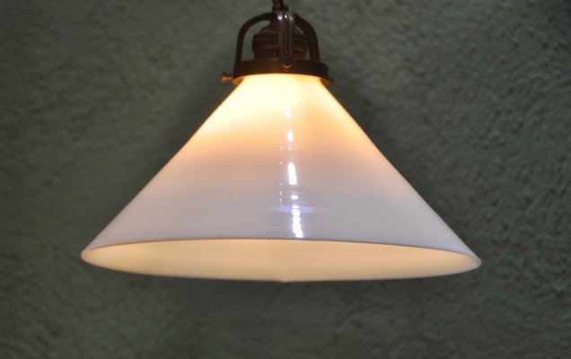 White Opaline Pendant Lamp, 1920s-ROJ-1406320