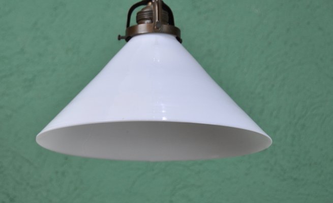 White Opaline Pendant Lamp, 1920s-ROJ-1406320