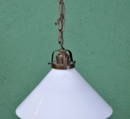 White Opaline Pendant Lamp, 1920s-ROJ-1406320