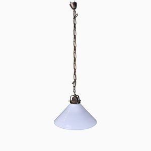 White Opaline Pendant Lamp, 1920s-ROJ-1406320