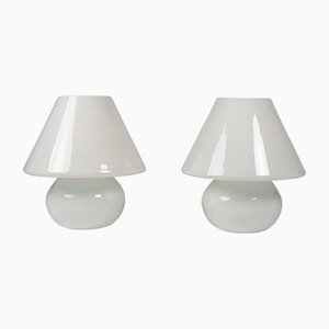 White Opaline Table Lamps, 1990s, Set of 2-CEJ-1700678