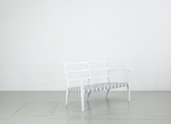 White-Painted Benches & Chair, 1960s, Set of 4-AA-831637