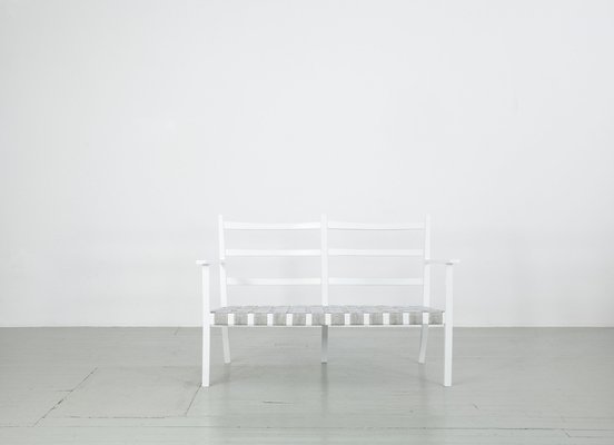 White-Painted Benches & Chair, 1960s, Set of 4-AA-831637