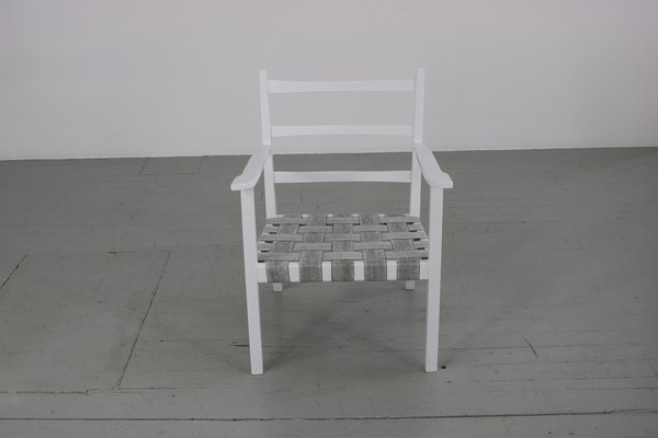 White-Painted Benches & Chair, 1960s, Set of 4-AA-831637