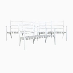 White-Painted Benches & Chair, 1960s, Set of 4-AA-831637