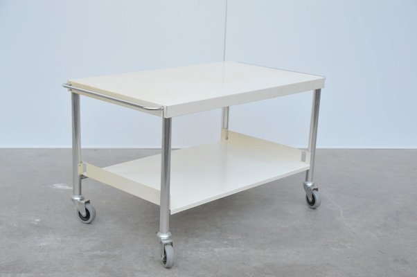 White Painted Metal & Chromium Trolley, 1960s-ZE-774017