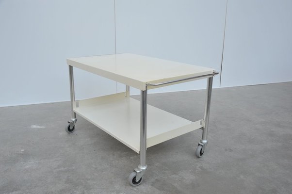 White Painted Metal & Chromium Trolley, 1960s-ZE-774017