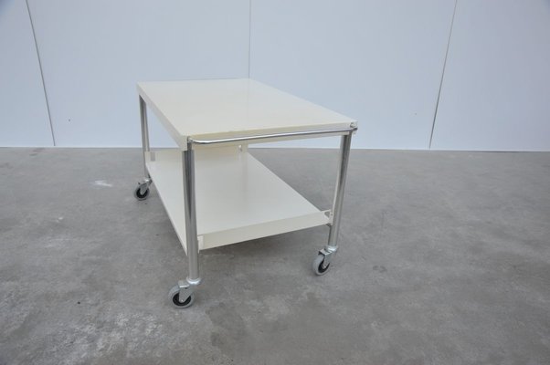 White Painted Metal & Chromium Trolley, 1960s-ZE-774017