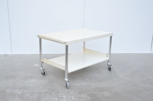 White Painted Metal & Chromium Trolley, 1960s-ZE-774017