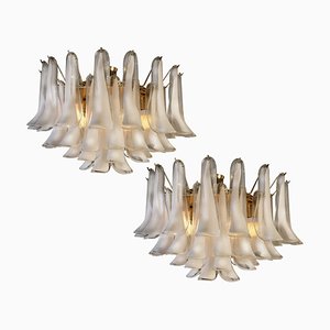 White Petals Murano Glass Chandeliers, Set of 2-OVO-1235332