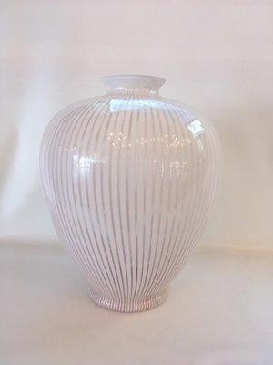 White & Pink Murano Glass Amphora Vase from Franco Valmarana, 1970s-TKI-845398