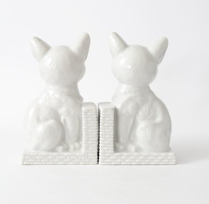 White Porcelain Cat Bookends, 1960s, Set of 2-IXK-1073078