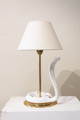 White Porcelain Table Lamp attributed to Tommaso Barbi, Italy, 1970s-UJE-1705693