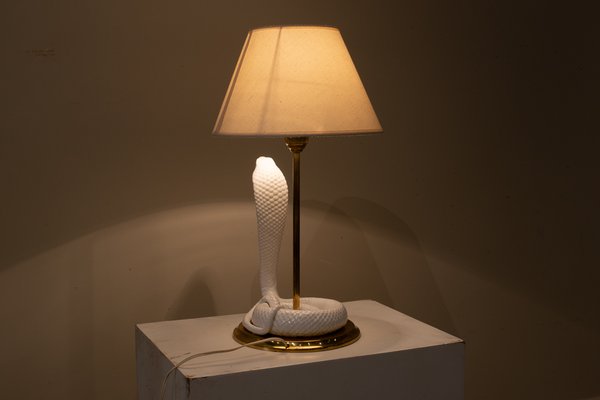 White Porcelain Table Lamp attributed to Tommaso Barbi, Italy, 1970s-UJE-1705693