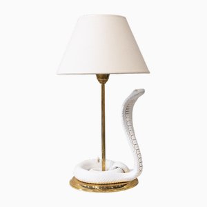 White Porcelain Table Lamp attributed to Tommaso Barbi, Italy, 1970s-UJE-1705693