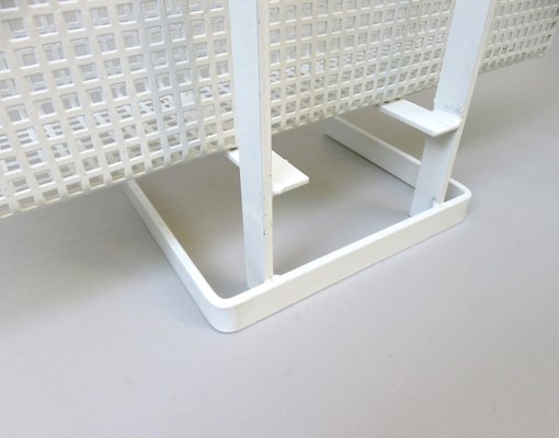 White Powder-Coated Metal Magazine Rack, 1970s-EY-952647