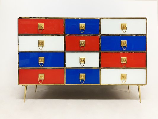 White Red and Blue Chest of Drawers, 1970s-WIM-1121960