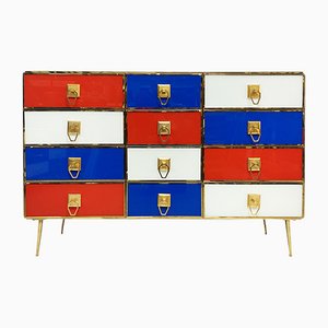 White Red and Blue Chest of Drawers, 1970s-WIM-1121960