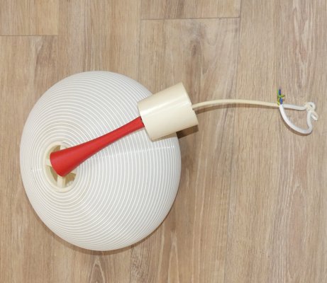 White & Red Ceiling Lamp, 1970s-AFE-1093295