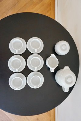 White Round Alföldi Szaturnusz Coffee Set by Horváth László & Ambrus Éva for Alföldi Porcelángyár, 1970s, Set of 17-HYJ-683413