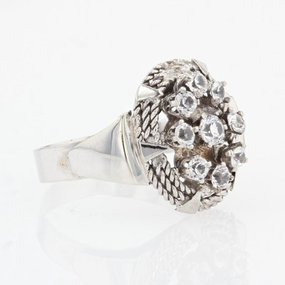 White Sapphire 18 Karat White Gold Ring, 1970s-OLU-1388178