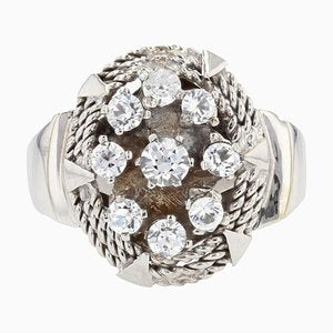 White Sapphire 18 Karat White Gold Ring, 1970s-OLU-1388178