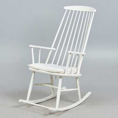 White Scandinavian Rocking Chair, 1960s-XHV-1716614