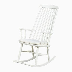 White Scandinavian Rocking Chair, 1960s-XHV-1716614