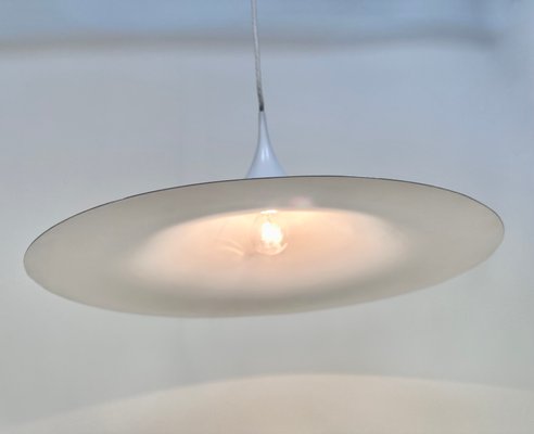 White Semi 60 Hanging Pendant Lamp in Aluminum by C. Bonderup and T. Thorup for Fog & Mørup, Denmark, 1967-JP-1799496