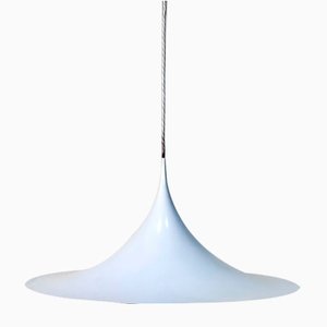 White Semi 60 Hanging Pendant Lamp in Aluminum by C. Bonderup and T. Thorup for Fog & Mørup, Denmark, 1967-JP-1799496